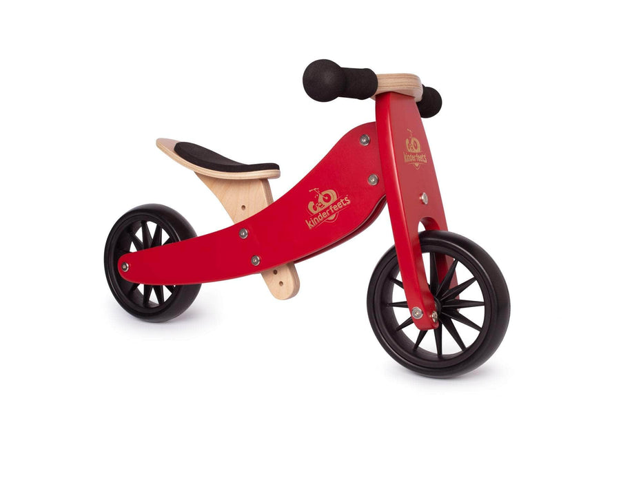 Kids Bikes Kinderfeets 2-In-1 Tiny Tot Tricycle & Balance Bike New Color-Cherry Red