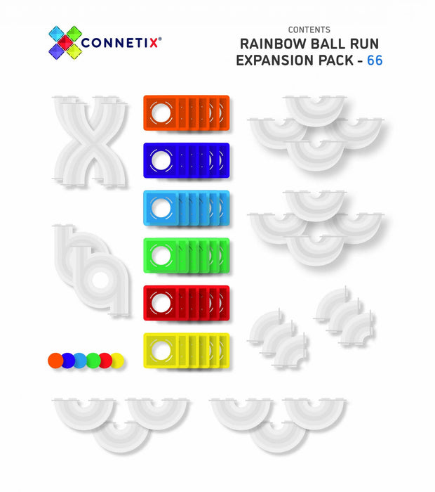 Magnetic Toys Connetix Tiles 66 pc Ball Run Expansion Pack