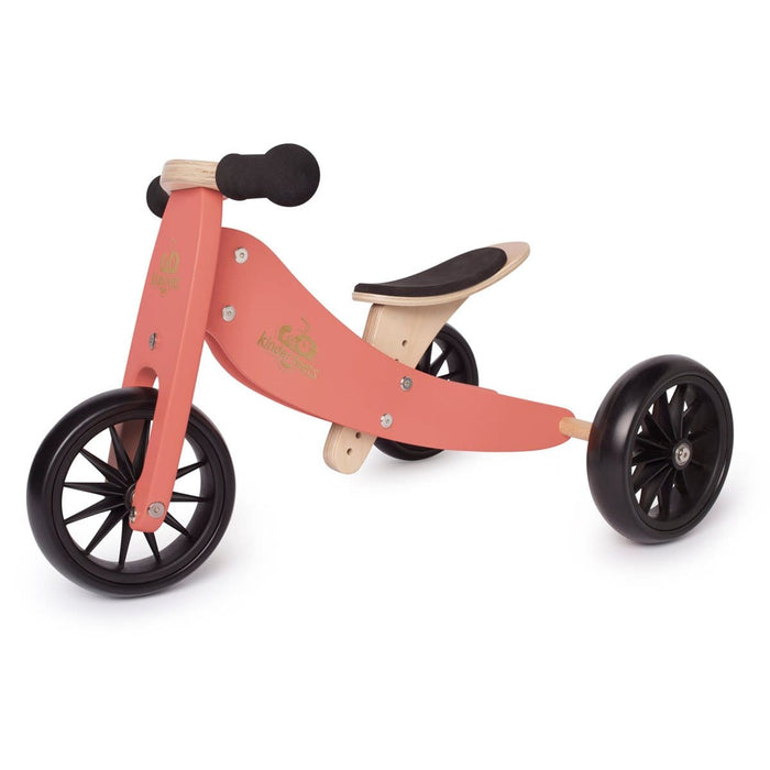 Kids Bikes Kinderfeets 2-In-1 Tiny Tot Tricycle & Balance Bike New Color-Coral