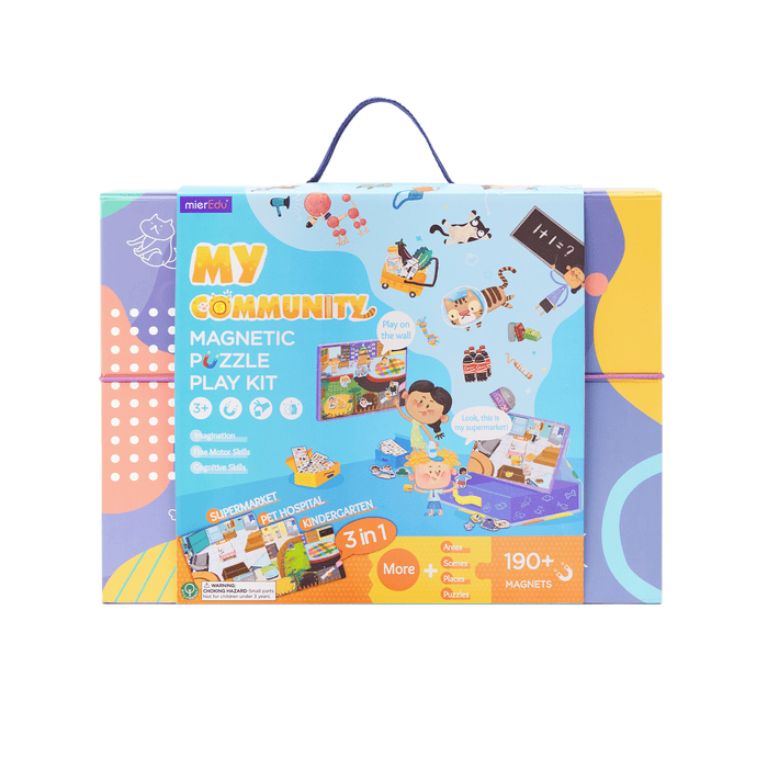 Educational Toys mierEdu Magnetic Puzzle Play Kit - My Community