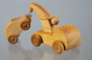 Wooden Car Debresk Small Tow Truck with Mini Car