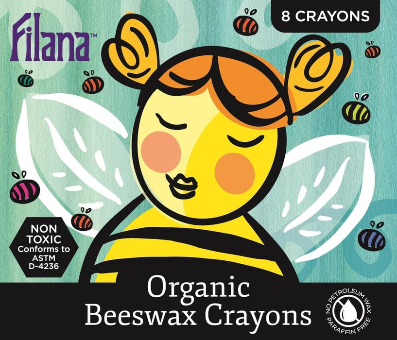 Filana Organic Beeswax Crayons, 8 Standard Blocks with Brown/Black FIL003