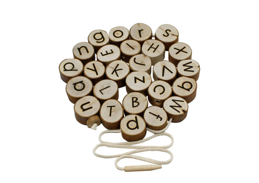 Wooden Toys Qtoys Alphabet Threading Set