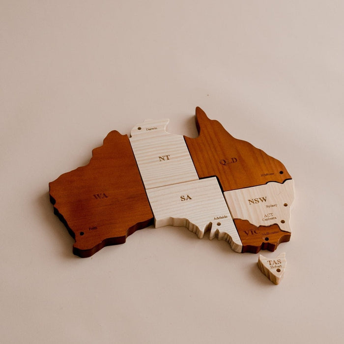 Wooden Puzzles QToys Australian Map Puzzle Play Set