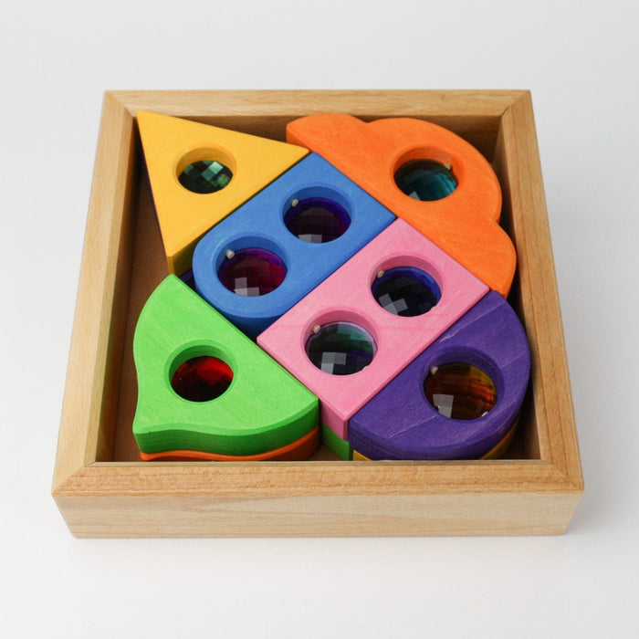 Wooden Toys Bauspiel Fairy Windows Coloured 12 Pieces