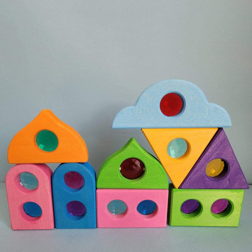 Wooden Toys Bauspiel Fairy Windows Coloured 12 Pieces