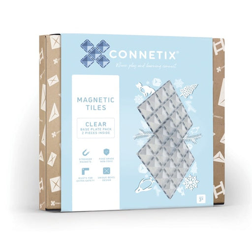 Magnetic Tiles Connetix Tiles 2 Piece Base Plate Pack Clear