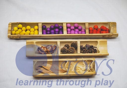 Sorting Toy QToys Bamboo Sorting Trays Set Of 3 8936074266818