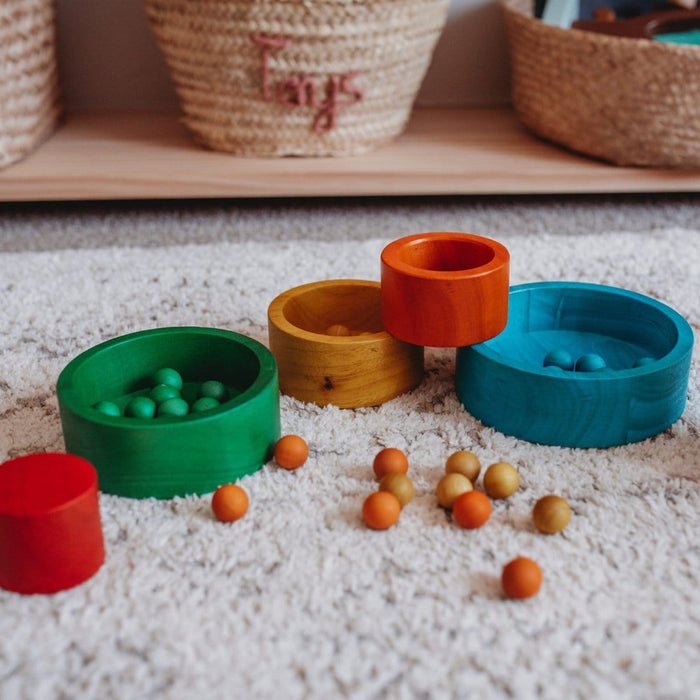 QToys Natural Colored Stacking and Nesting Bowls