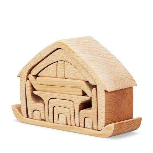 Gluckskafer Wooden Blocks - All-in house, natural 17 pcs 4038162521329