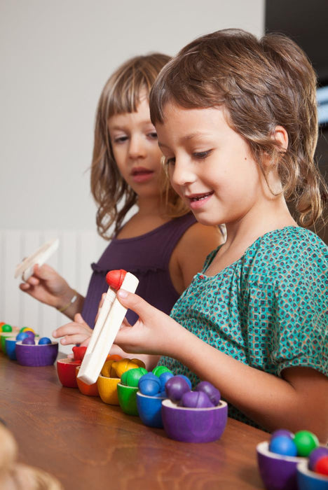 Grapat Wooden Toys Grapat Coloured Bowls & Acorns GP-15.107