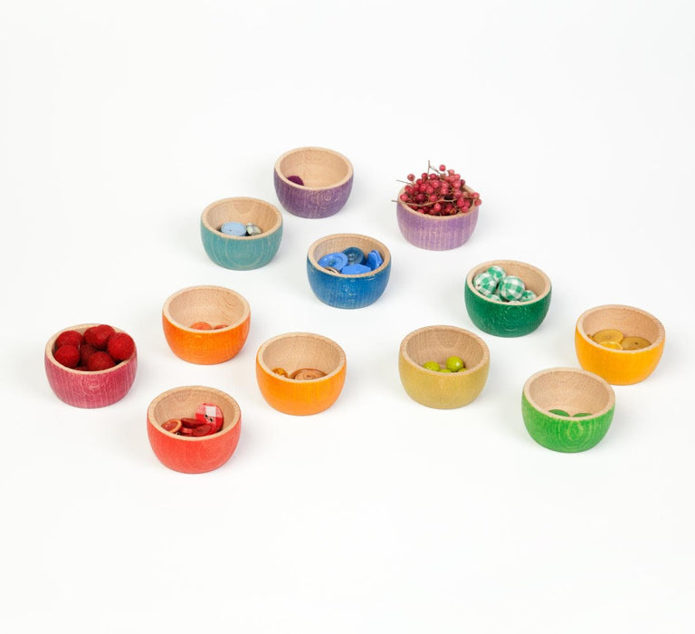 Wooden Toys Grapat Rainbow Bowls 12 Pieces