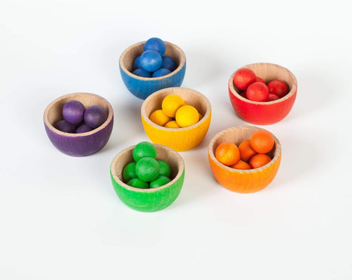 Grapat Coloured Bowls & Marbles - Loose Parts - Toypark