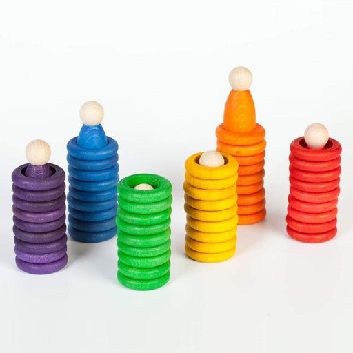 Grapat Nins Rings & Coins Rainbow Rainbow Colours - Loose Parts Play - Toypark