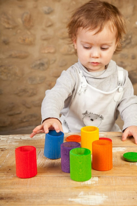 Wooden Toys Grapat 6 Colour Cups With Cover