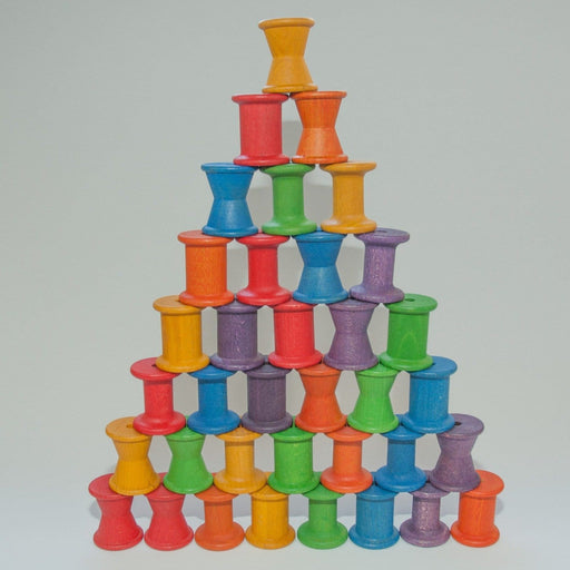 Grapat Coloured Spools 36 Pieces - Loose Parts Play - Toypark