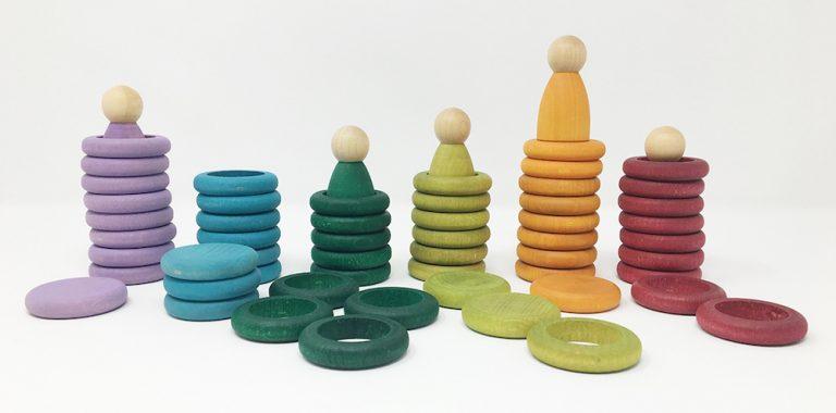 Wooden Toys Grapat Nins, Rings & Coins, additional colours