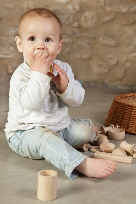 Wooden Toys Grapat Treasure Basket Natural 20 elements