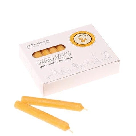 Wooden Toys Grimm's Amber Beeswax Candle 100% - 20 Pieces