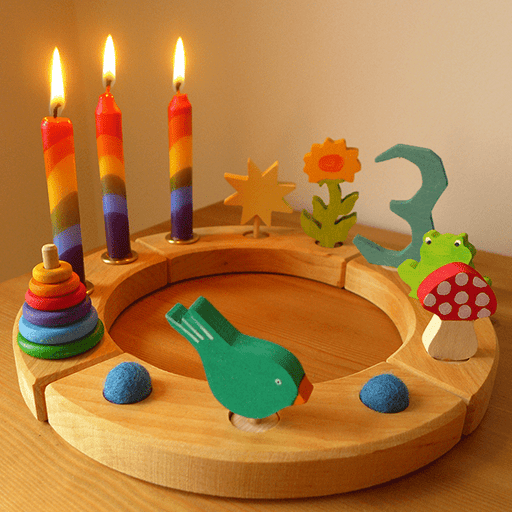 Wooden Toys Grimm’s Birthday Ring 12 Holes - Natural