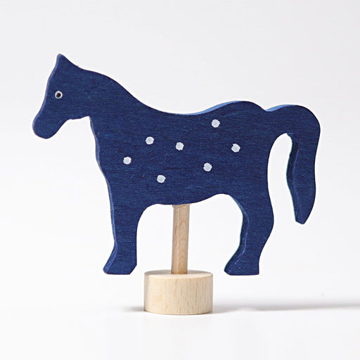 Wooden Toys Grimm's Blue Horse Candle Holder Decoration