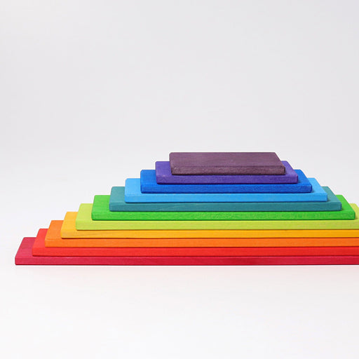 Wooden Building Blocks Grimm’s Building Boards Rainbow