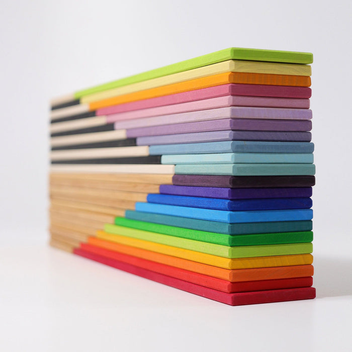 Wooden Building Blocks Grimm’s Building Boards Rainbow