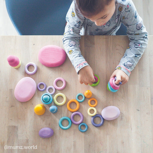 Grimm's Building Rings Pastel - Loose Parts - Toypark