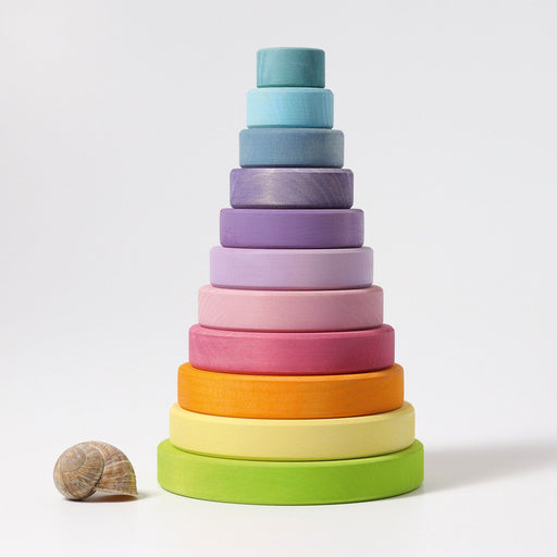 Grimm's Conical Tower Pastel - Wooden Rainbow - Toypark