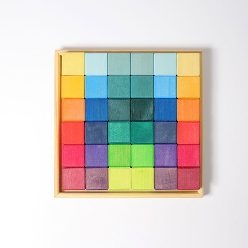 Wooden Building Blocks Grimm’s Mosaic Rainbow 36 pieces