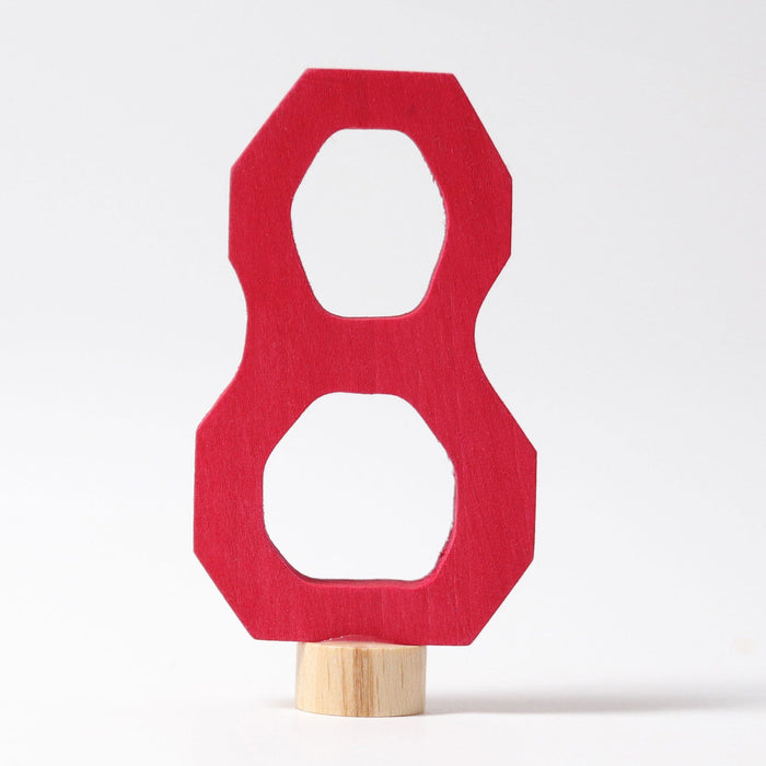 Wooden Toys Grimm's Number 8 Candle Holder Decoration Anthroposophical