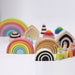Wooden Building Blocks Grimm's Rainbow Pastel Large 12 pieces