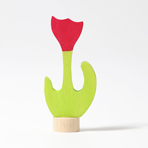 Wooden Toys Grimm's Red Tulip Candle Holder Decoration