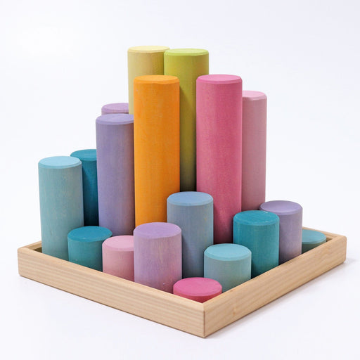 Grimm's Rollers Large Building Set Pastel - Stacking Toy - Toypark