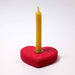 Wooden Toys Grimm's Small Heart Candle Holder - Red