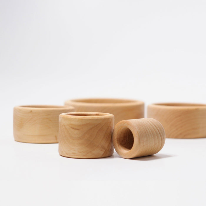 Wooden Building Blocks Grimm’s Stacking Bowls Natural