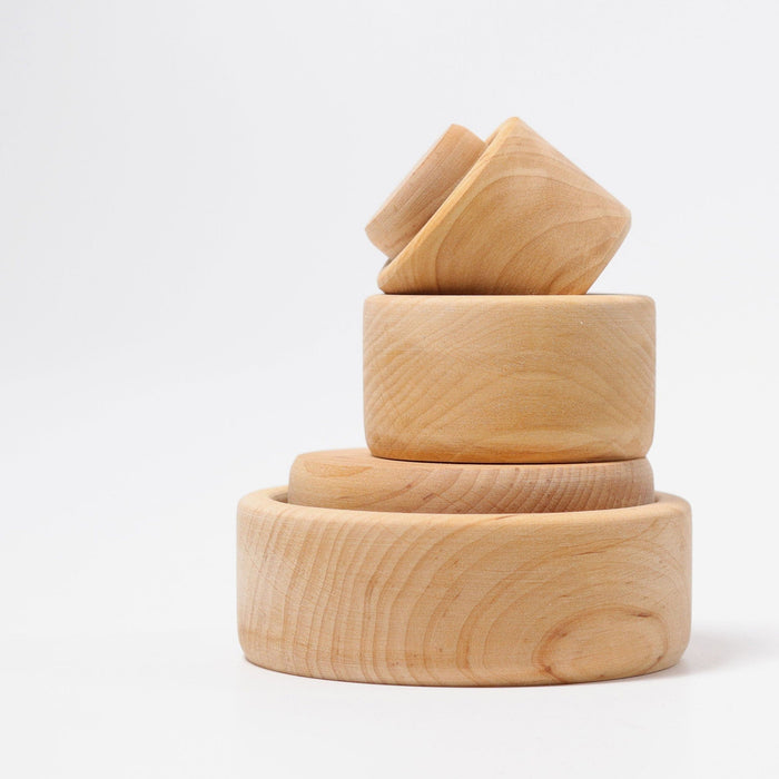Wooden Building Blocks Grimm’s Stacking Bowls Natural