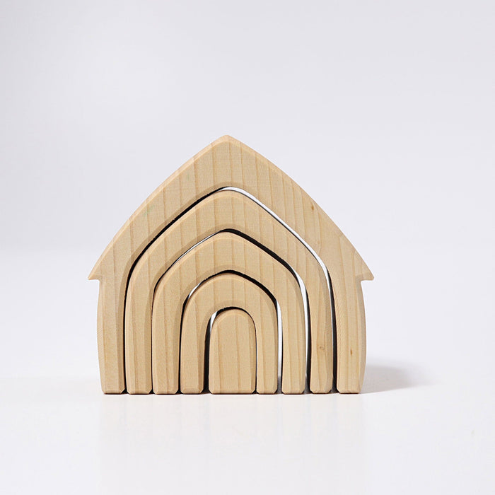 Wooden Building Blocks Grimm’s Stacking House Natural