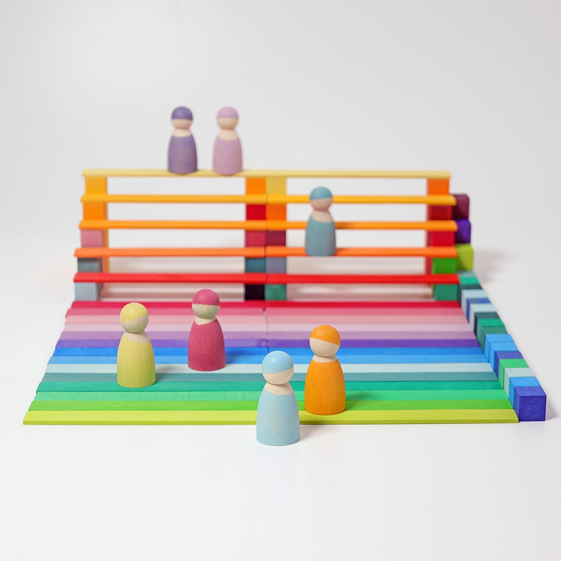 Grimm's Stepped Pyramid Small | Wooden Rainbow | Toypark Australia