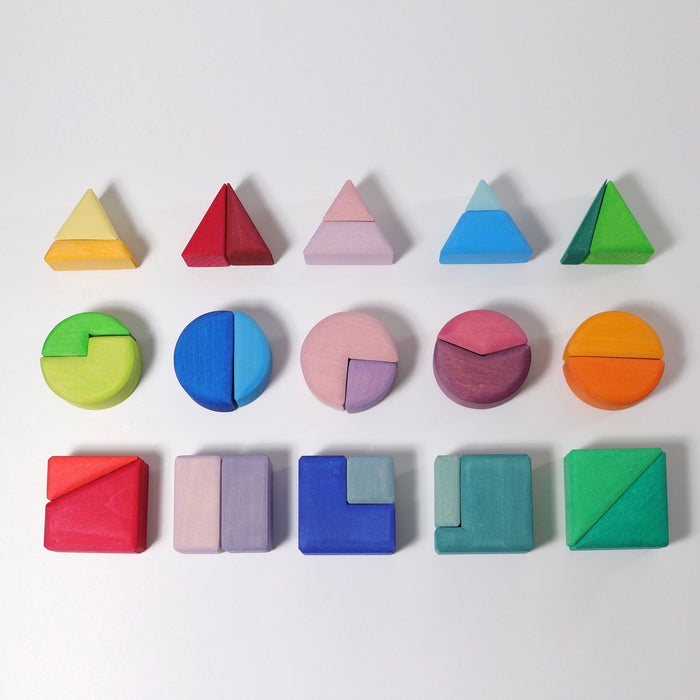 Wooden Building Blocks Grimm's Triangle Square & Circle Geometric Shape Blocks