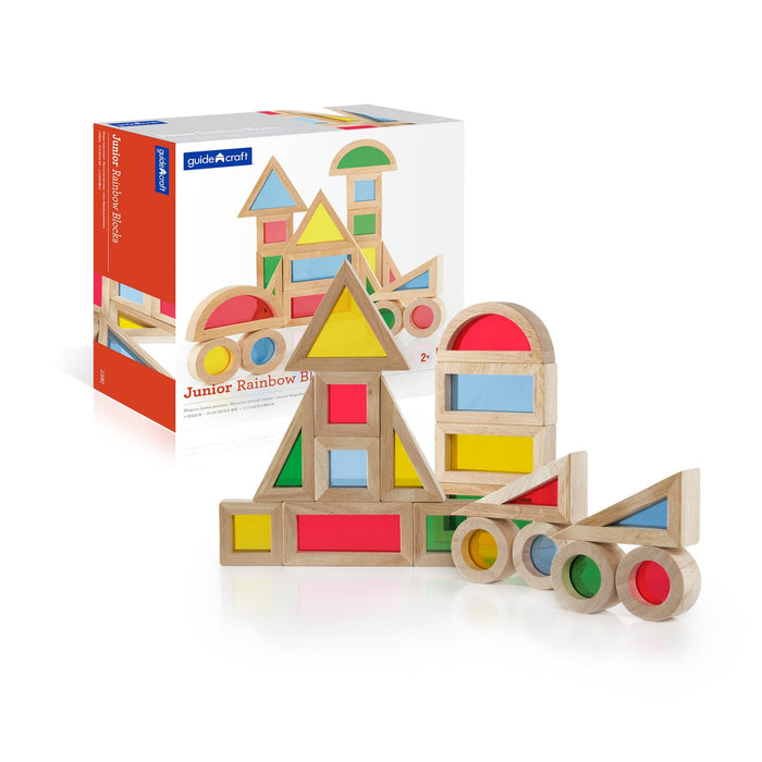 Building Blocks Guidecraft Jr. Rainbow Blocks 20 Piece Set 716243030826