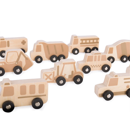 Toy Vehicle Guidecraft Mini Wooden Trucks - Set of 10 716243067266