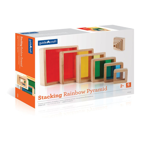 Guidecraft Stacking Rainbow Pyramid - Stacking Toy - Toypark