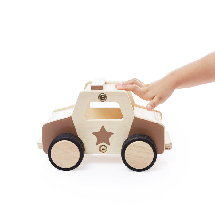 Toy Vehicle Guidecraft Wooden Police Car 716243067242
