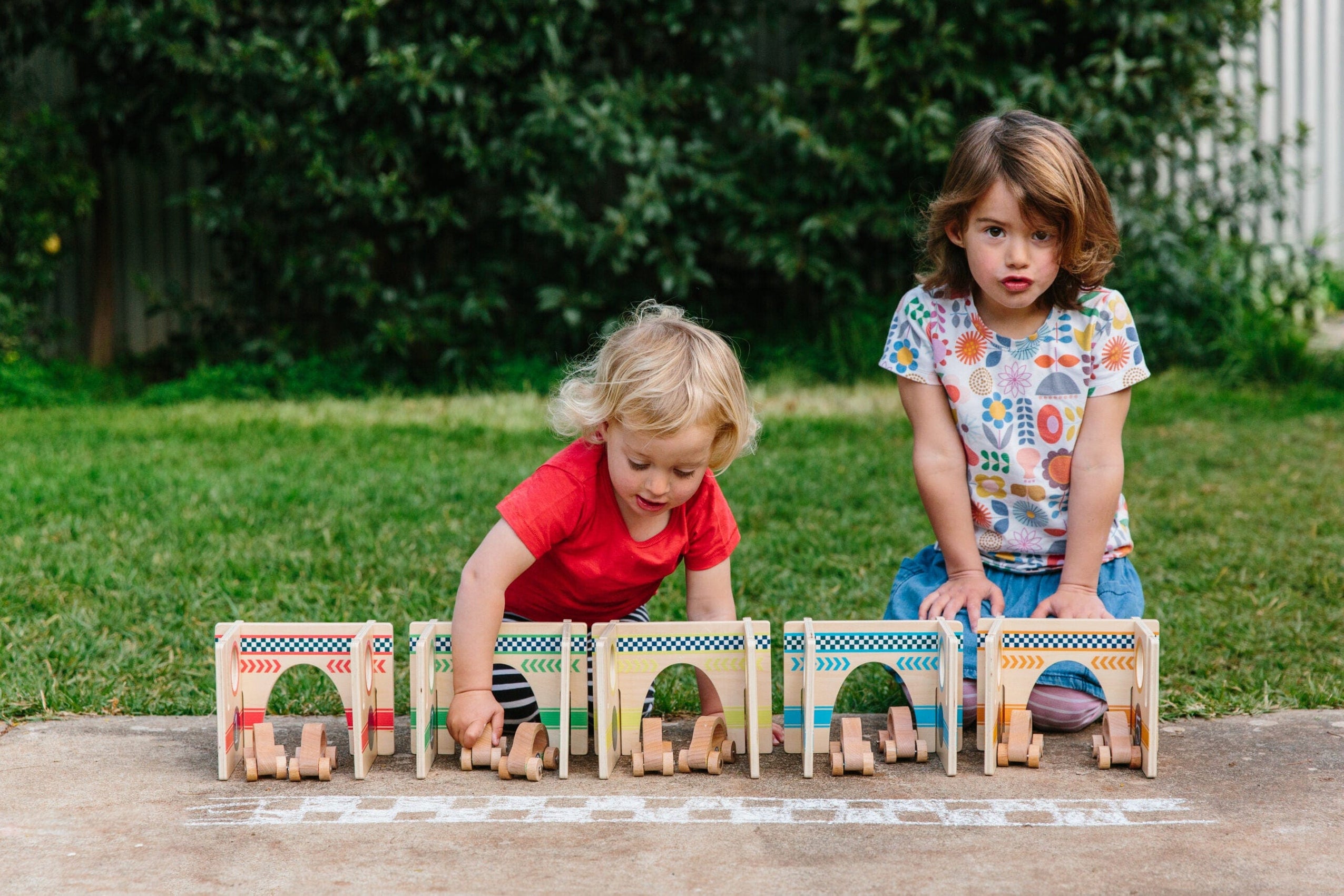 Freckled Frog Happy Architect Raceway with Cars | Wooden Blocks ...