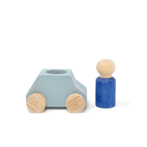 Wooden Toys Lubulona Car Grey with blue figure