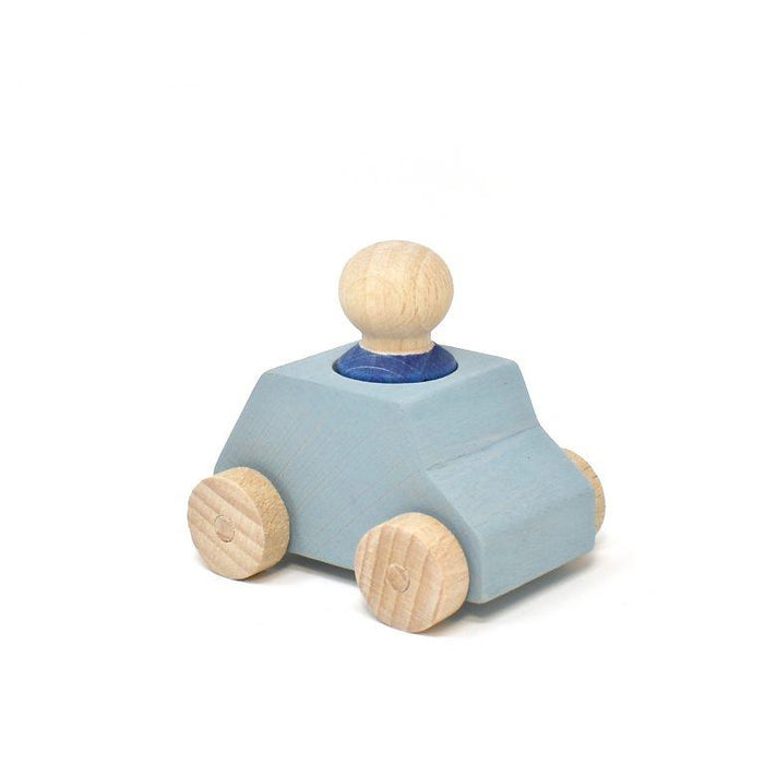 Wooden Toys Lubulona Car Grey with blue figure