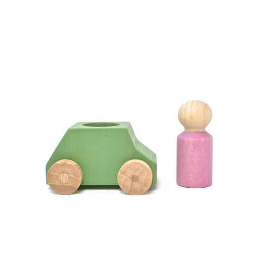 Wooden Toys Lubulona Car Mint With Pink Figure