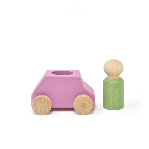 Wooden Toys Lubulona Car Pink with mint figure