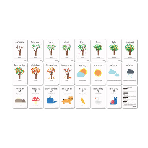 Educational Toys mierEdu Cognitive Flash Cards - Days & Seasons